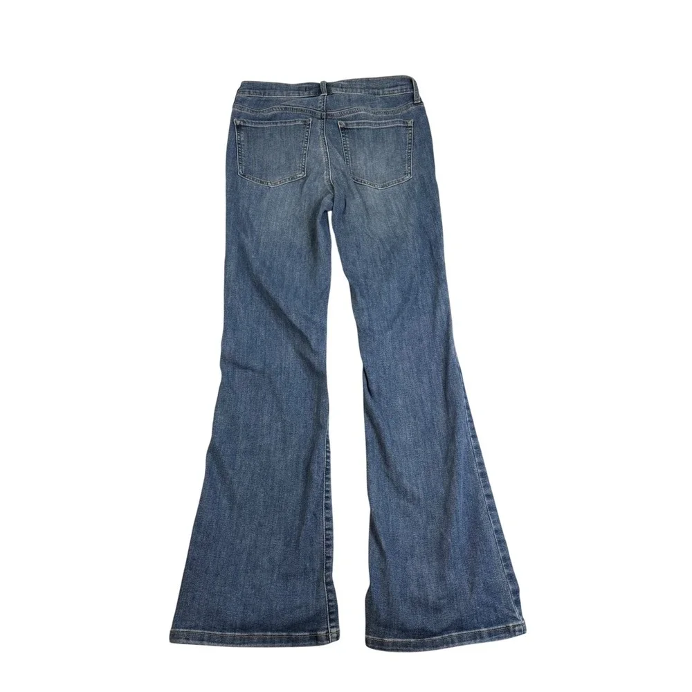 Vintage America Womens Flare Leg Jeans Blue Medium Wash Size 4 High Rise 1035